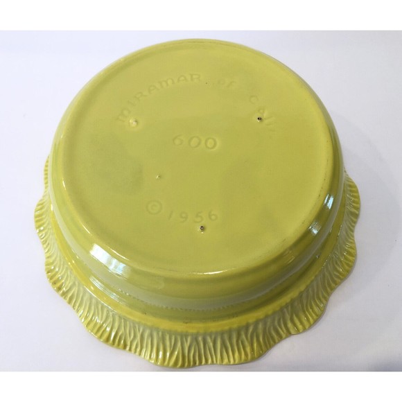VTG 1956 Miramar Of California Pottery Dish Bowl 600 No Lid Lime Green with tray - Picture 4 of 11